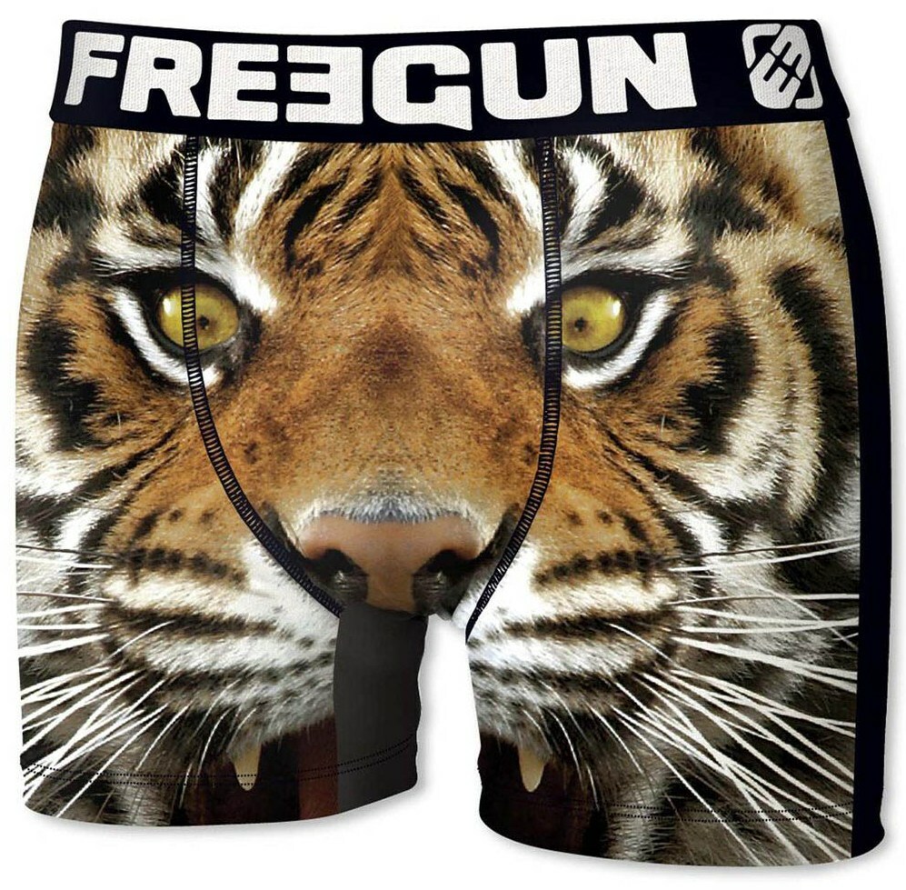 FREEGUN Boxershorts Herren Mit Tiger-Print – Bequeme Mikrofaser-Unterwäsche Mit Baumwollfutter