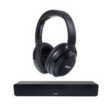 Zvox Accuvoice Av120 Soundbar & Wireless Anc Headphones & Case - New