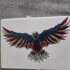 5" X 11" Metal Sign Man Cave Garage Bar Gas Station Wall Art American Eagle Flag