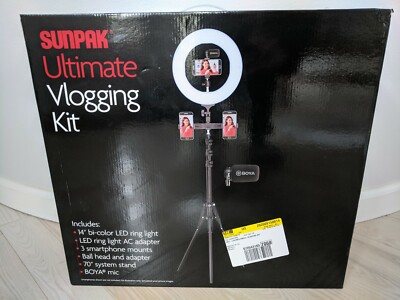 Sunpak Ultimate Vlogging Kit with BOYA Microphone for Smartphones and Cameras