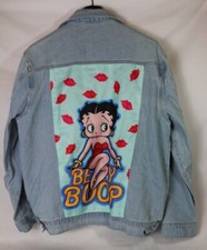 Womens Betty Boop Light Wash Denim Jean Jacket - Size Xl - Read!