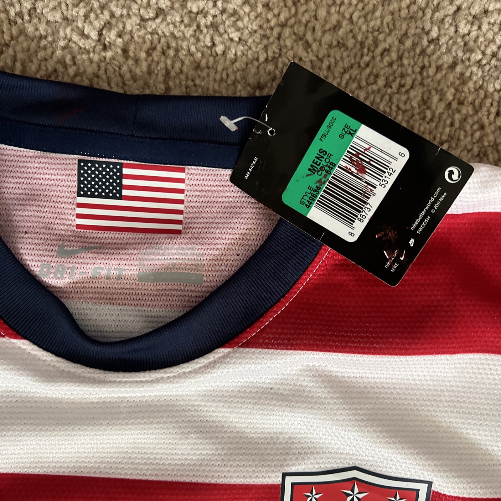 NIKE USA USMNT 2012 Waldo Soccer Jersey World Cup Player Issue XL New W Tags 886737531419 eBay