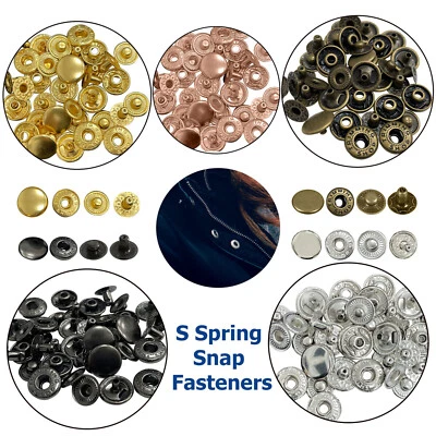 ARTANDCRAFTSLONDON 10/20/50/100 Poppers Fasteners Press Spring Stud Button Snap 12mm 15mm 17mm 20mm