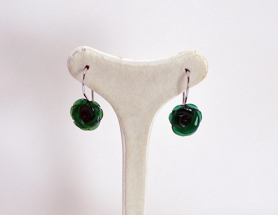 ORECCHINI ARGENTO 925 RODIATO ROSE MISTE DI COLORE GANCIO POMPEANA AGHT 03 - Immagine 2 di 4