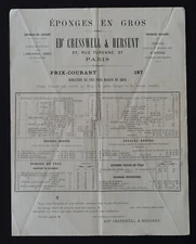 Billhead Invoice Current Price 1870 Sponge CRESSWELL HERSENT Cuba Nassau 127