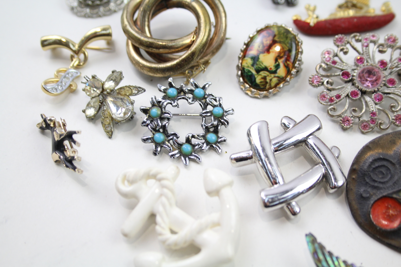 500g Bulk Brooches Rhinestone Floral Faux Pearl Mixed Tone eBay