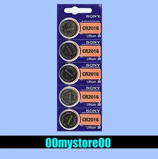 5pc NEW SONY/MURATA CR2016 DL2016 Lithium 3V Watch Battery - Ships From CA