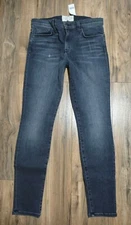 CURRENT/ ELLIOTT NWT $ 228 THE HIGH WAIST ANKLE SKINNY Gray MEZCAL Jeans Sz 29