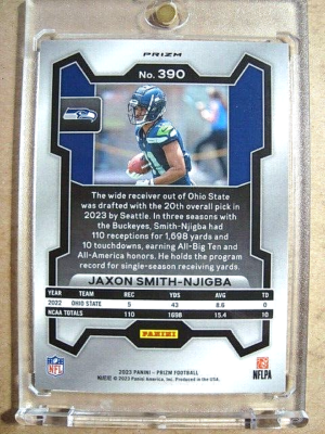 2023 Jaxon Smith-Njigba Panini Prizm Rookie Orange Lazer Prizm RC