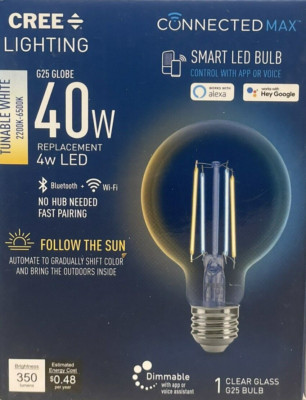 CREE 40-Watt Clear G25 Globe Shape Smart LED Light Bulb w/Standard Medium Base