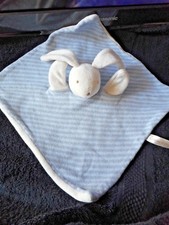DP / DOUDOU PLAT MOULIN ROTY GRAINE D'ENFANCE LAPIN RAYE BLEU GRIS