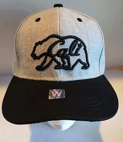 Wynn California Republic Hat Cap Snapback Gray Black Adjustable Embroidered