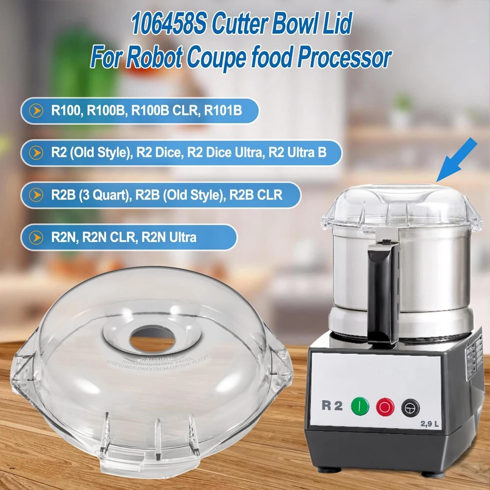 for Robot Coupe 106458S R100B R100BCLR R2 R2B Commercial Mixer Cutter Bowl Lid - Image 2 of 4