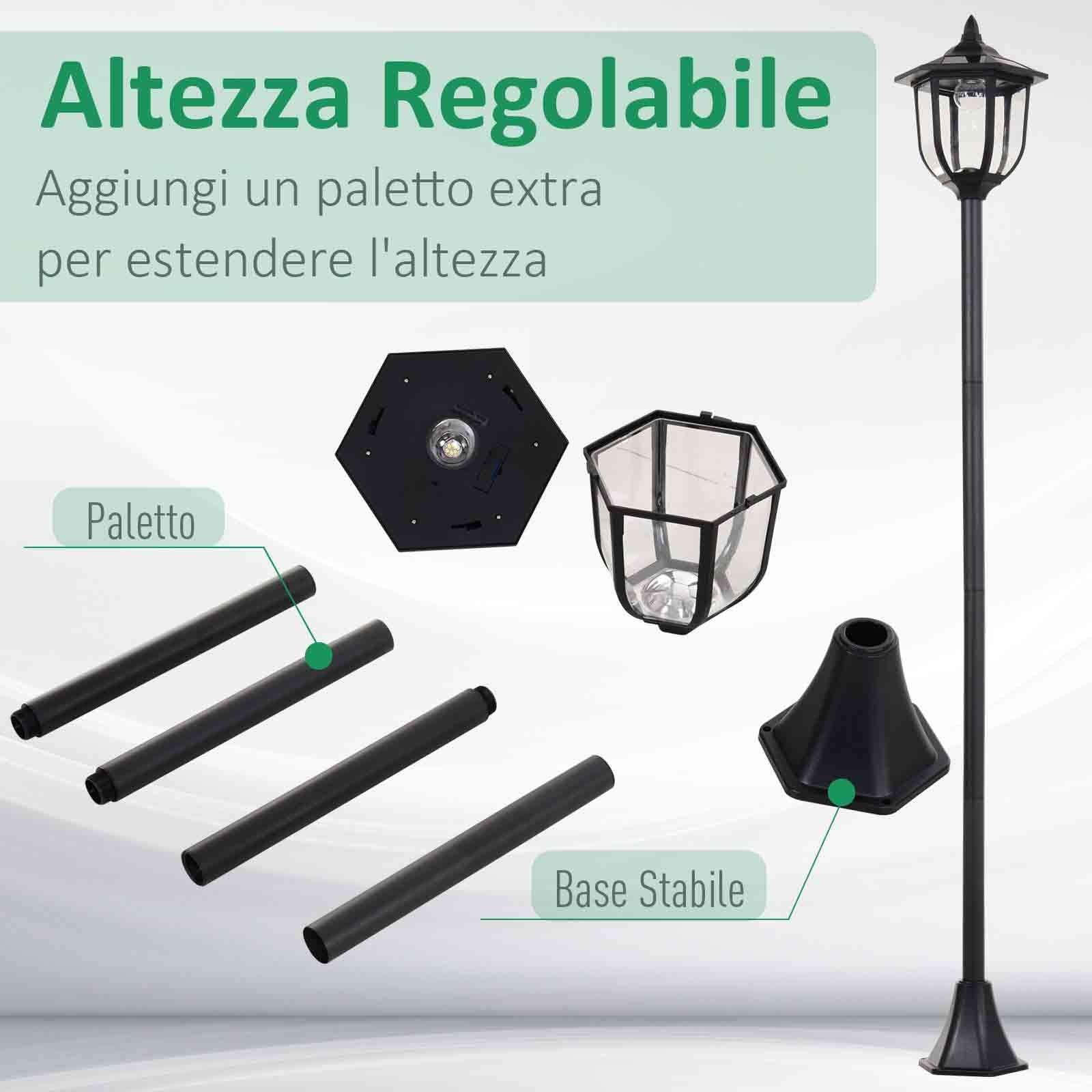Lampada da Giardino Outsunny LED da Esterno foto 5