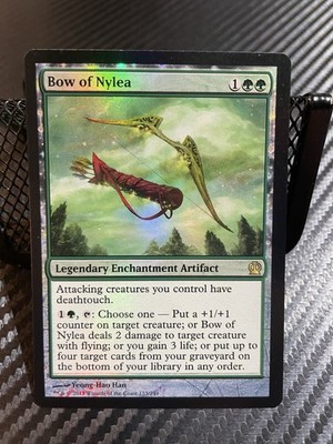 Wizards Bow of Nylea Rare Foil Theros Green Enchantment Artifact Card