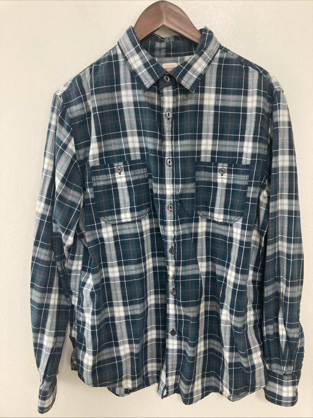 Mossimo Supply Co Athletic Fit ButtonUp Shirt Mens Plaid Flannel MultiColorLarge
