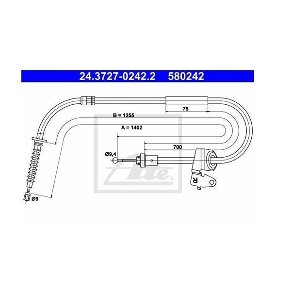 ATE Handbremsseil Hinten Rechts LäNge 1402 FüR Mini R56 R57 R58 R59-image