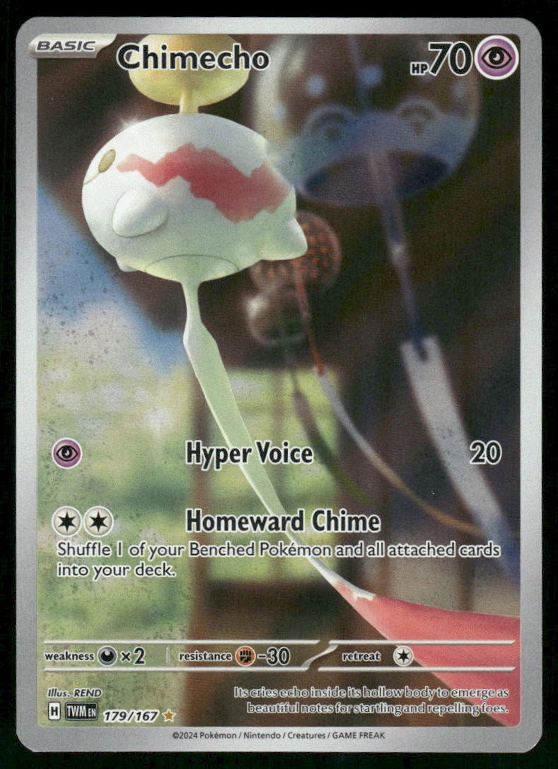 Chimecho 179/167 Illustration Rare Holo NM Pokemon SV06: Twilight Masquerade
