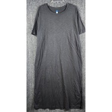 Old Navy T-shirt Dress Womens XXL Maxi Gray Slub Cotton Short Sleeve NEW