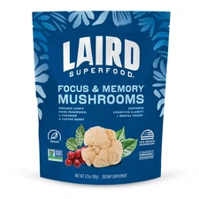 Laird Superfood Organic Focus and Memory Mushroom Blend with Lion’s Mane, L-T...