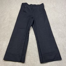 Vintage 40s WW2 US Navy Wool Lace Back Bell Bottom Flare Pants 38x30 Military