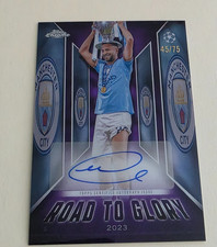Topps Soccer Manchester City Autographed Sports Trading Cards