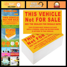Vehicle Not for Sale Stickers - 1000 Pcs Adhesive Decals for Car Windows, 6x3 Y