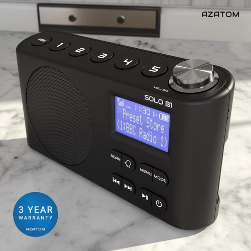 DAB/DAB+ & FM Portable Digital Radio | Bluetooth | Rechargeable Battery | Dual - Picture 8 of 8