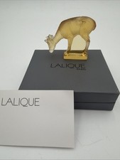 L68-LALIQUE FRANCE-CERBIATTO CERVO CRISTALLO AMBRA REGALO GIFT SCATOLA BOX ARTE