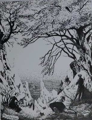 Nach Caspar David Friedrich, Tuschezeichnung, J Chilvers