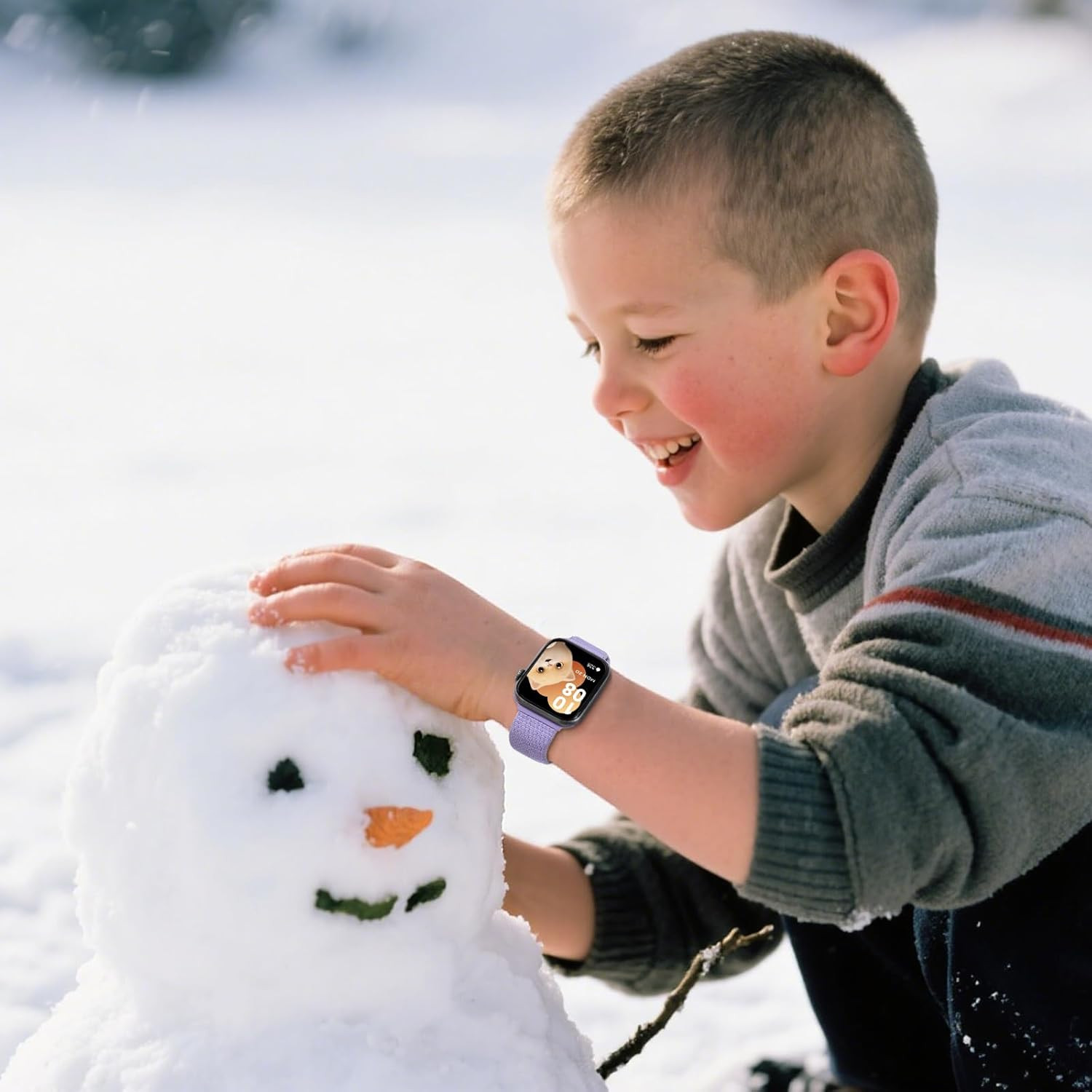 Sport Loop Bands Compatible with Kids Apple Watch Band, Soft Breathable Nylon St