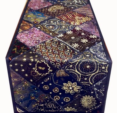 60'' Embroidery Patchwork Tapestry Table Runner Throw Home Decor Wall Hanging