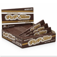 POP FILTERS Brown Unbleached Cartine King Size Slim Lunghe – 25 Libretti