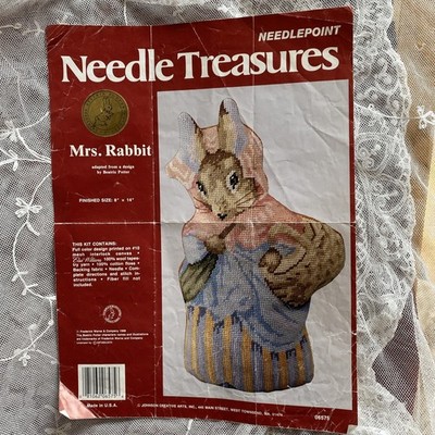 Needle Treasures Needlepoint Kit - Mrs. Rabbit - Beatrix Potter 06575 JCA 1988