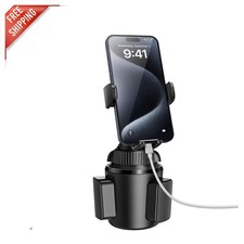 Universal Car Cup Phone Holder with 360 Swivel and Long Arm for All Smartphones