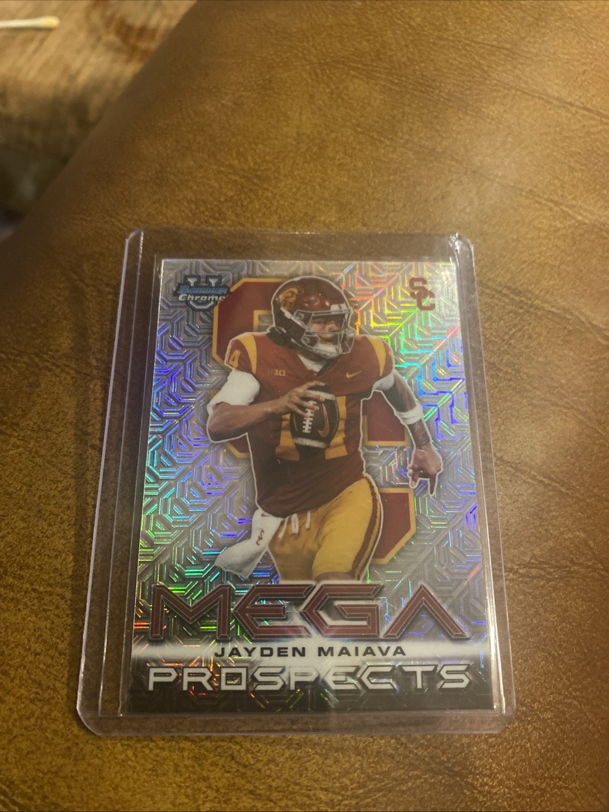 2026 Topps Bowman Chrome Mega Prospects Silver Mojo Jayden Maiava view 2