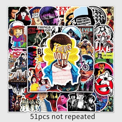 Mix 10/50 PCs Stranger Things Netflix Horror Drama Luggage Sticker -No Duplicate