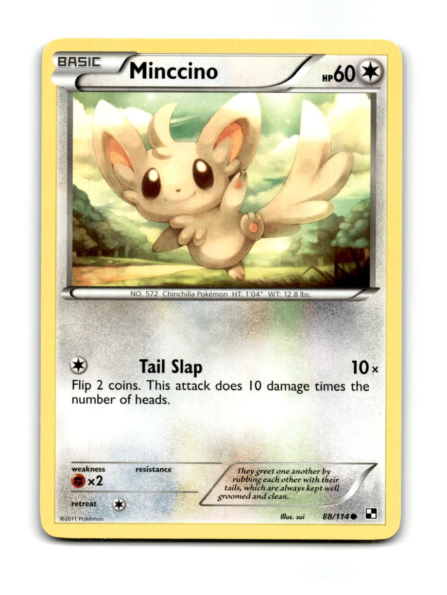Minccino 88/114 Common Black & White Pokemon Near Mint