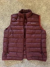 Eddie Bauer Jacket Mens Large Puffer Vest Coat Outdoor Hiking Full Zip