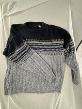 VTG 90s IZOD Mens Cotton Knit Sweater L Pullover Grey Long Sleeve Made in USA