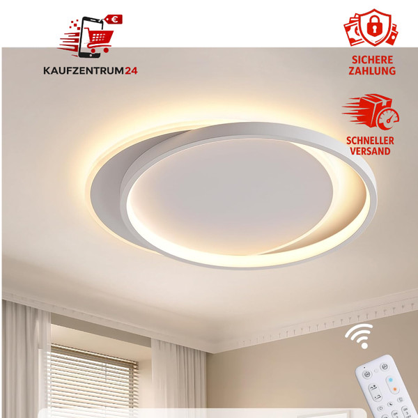 LED Deckenleuchte Dimmbar 3000K-6000K 30W 3000Lm Modern FüR Wohnzimmer KüChe-image