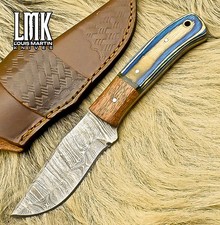 LMK Hot Item Skinner Knife Twist Damascus Hard Wood Wooden Bolster Hunter