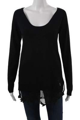 Patrizia Pepe Unisex Black Pullover Sweater Long Sleeve Size 0
