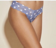 Cosabella Never Say Never Cutie Lowrider Printed Thong Blue / White New