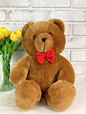 Fun Farm by Dakin Golden Brown Teddy Bear 22" Plush Red Bow Tie Vintage 1986