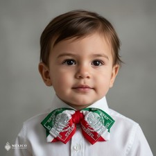 Tricolor Mexican Kids Embroidered Charro Mo o   Traditional Baby Mariachi Bow
