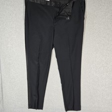 Express Men Pants 38X32 Black Polyester Wool Dress Pants Extra Slim NWT