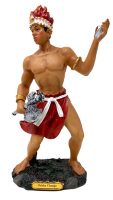 12'' Orisha Chango (Shango) Domains: Thunder, Lightning, Fire Resin Figure