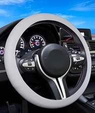 Soft Odorless Silicone Leather Steering Wheel Cover Universal 13- Color Grey