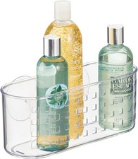 Hanging Suction Shower Caddy Basket Bathroom Storage Clear
